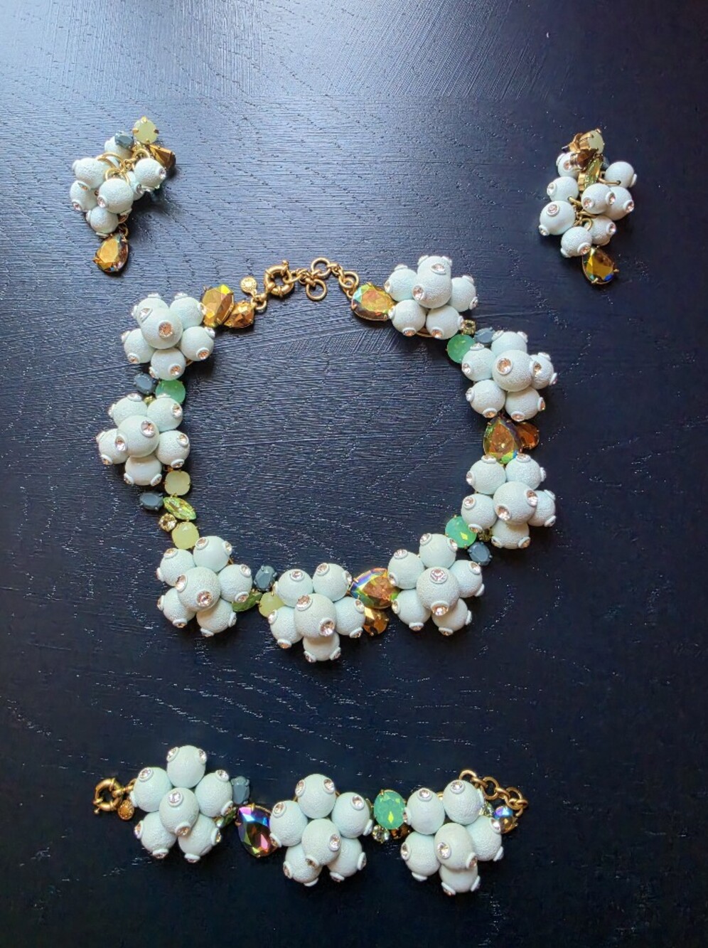 J Crew Flower Berry Statement Set
